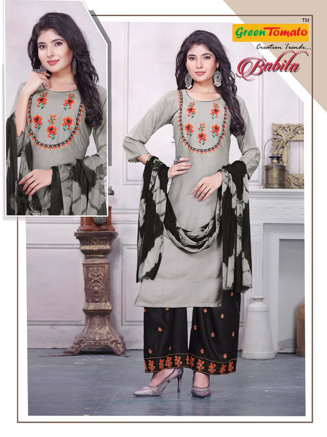 Green Tomato Babita Rayon Printed Daily Wear Ready Made Collection